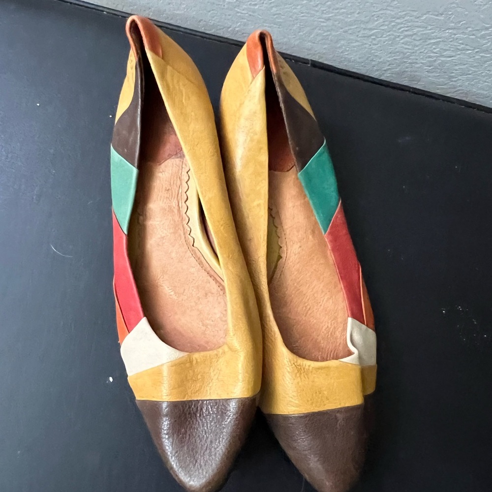 Lucky Brand color blocked hazel flats 9.5